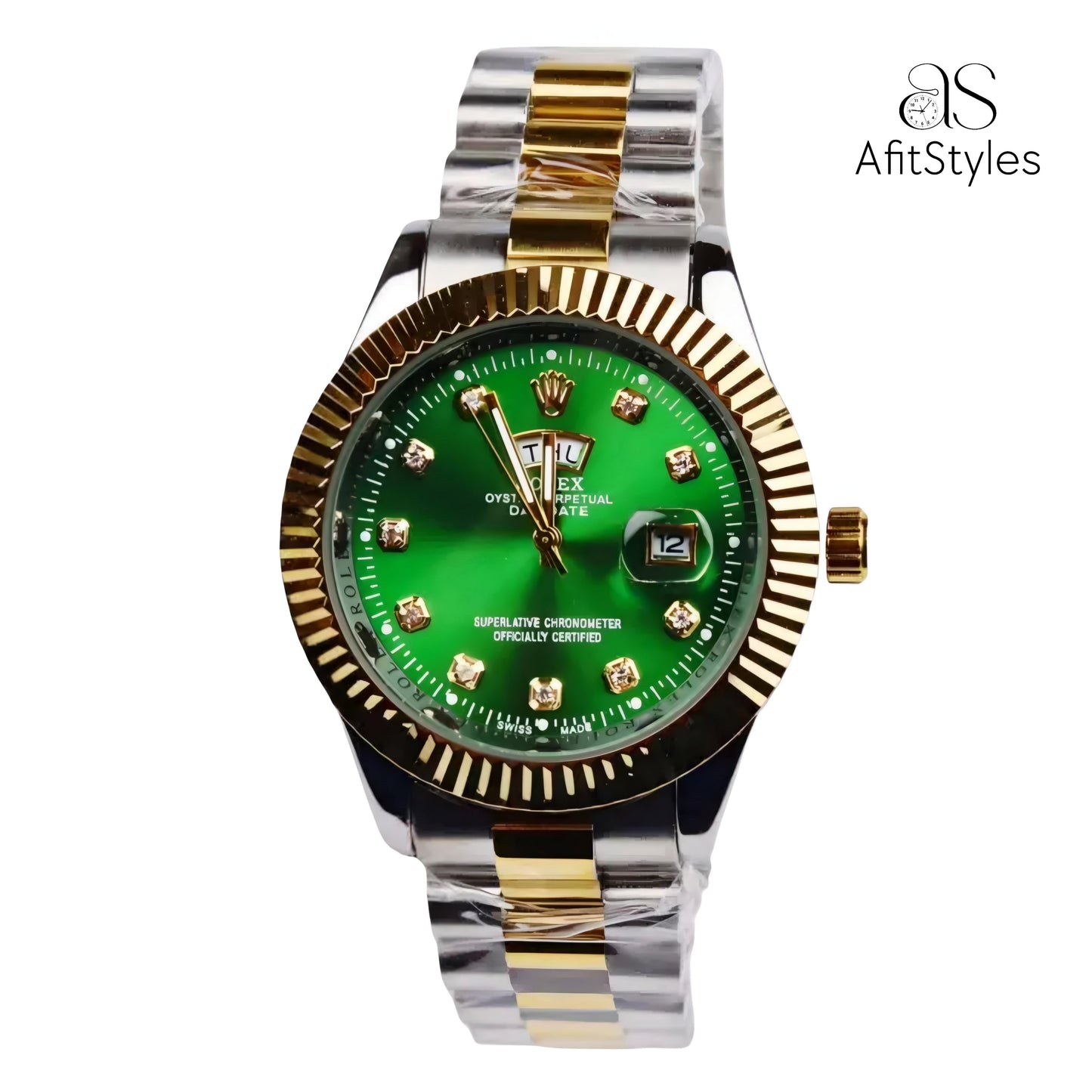Rolex Oyster Perpetual Day-Date Green Dial luxury wrist watch with Box