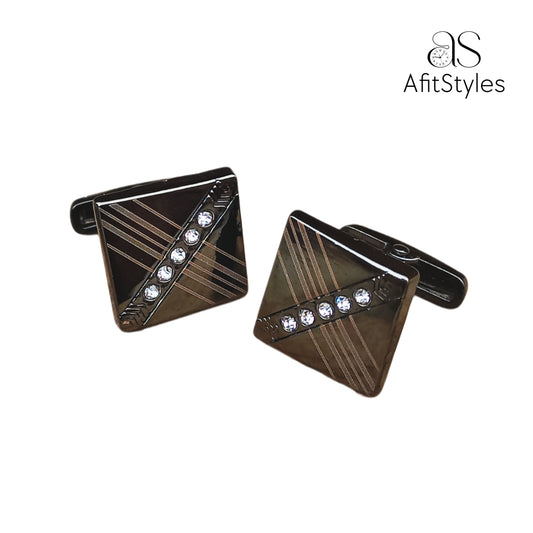 CL 5007 AfitStyles CUFFLINKS square beaded for Gentlemen with Box