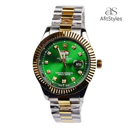 Rolex Oyster Perpetual Day-Date Green Dial luxury wrist watch with Box